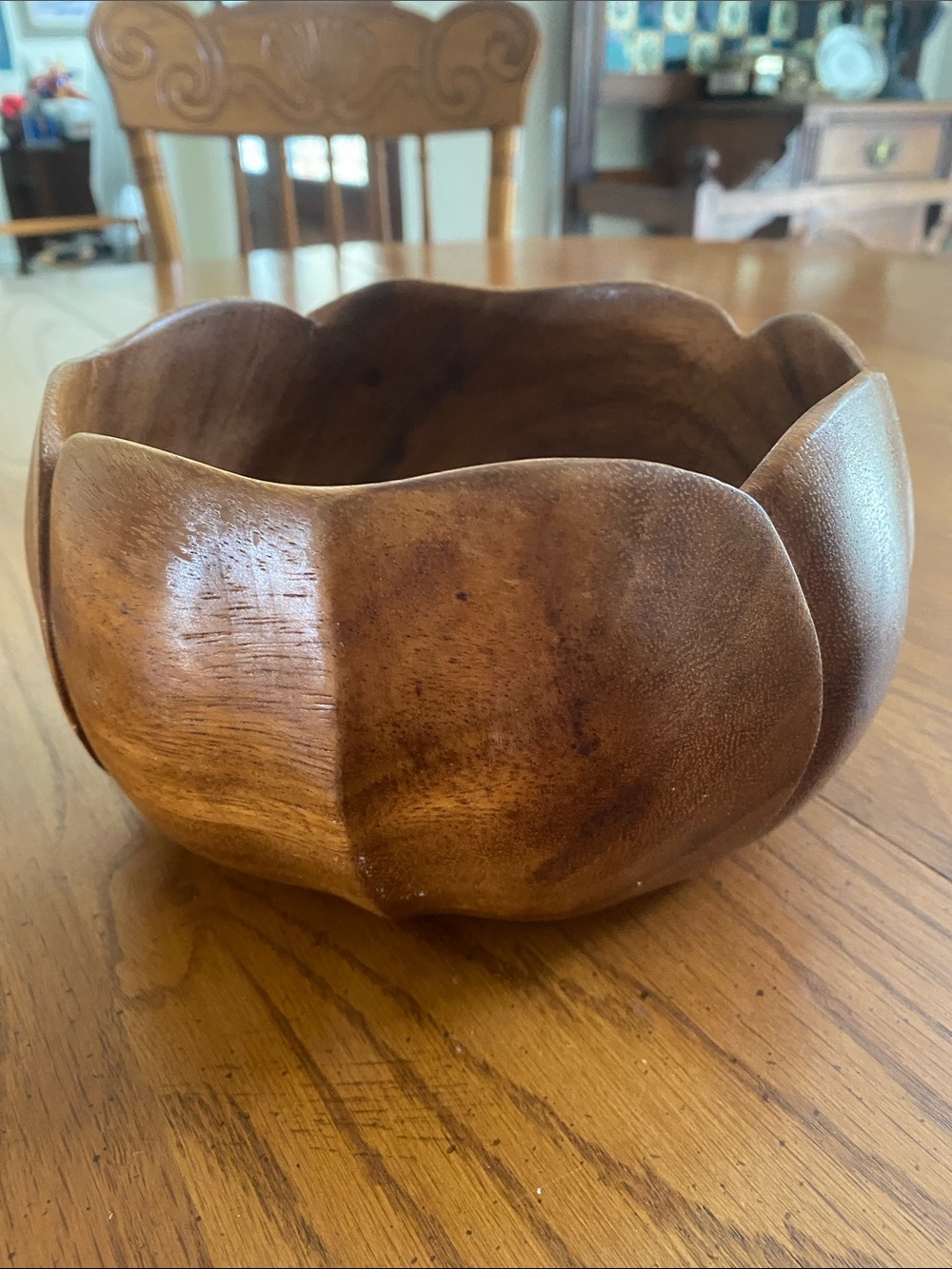 Vintage Monkey Pod Lotus Bowl